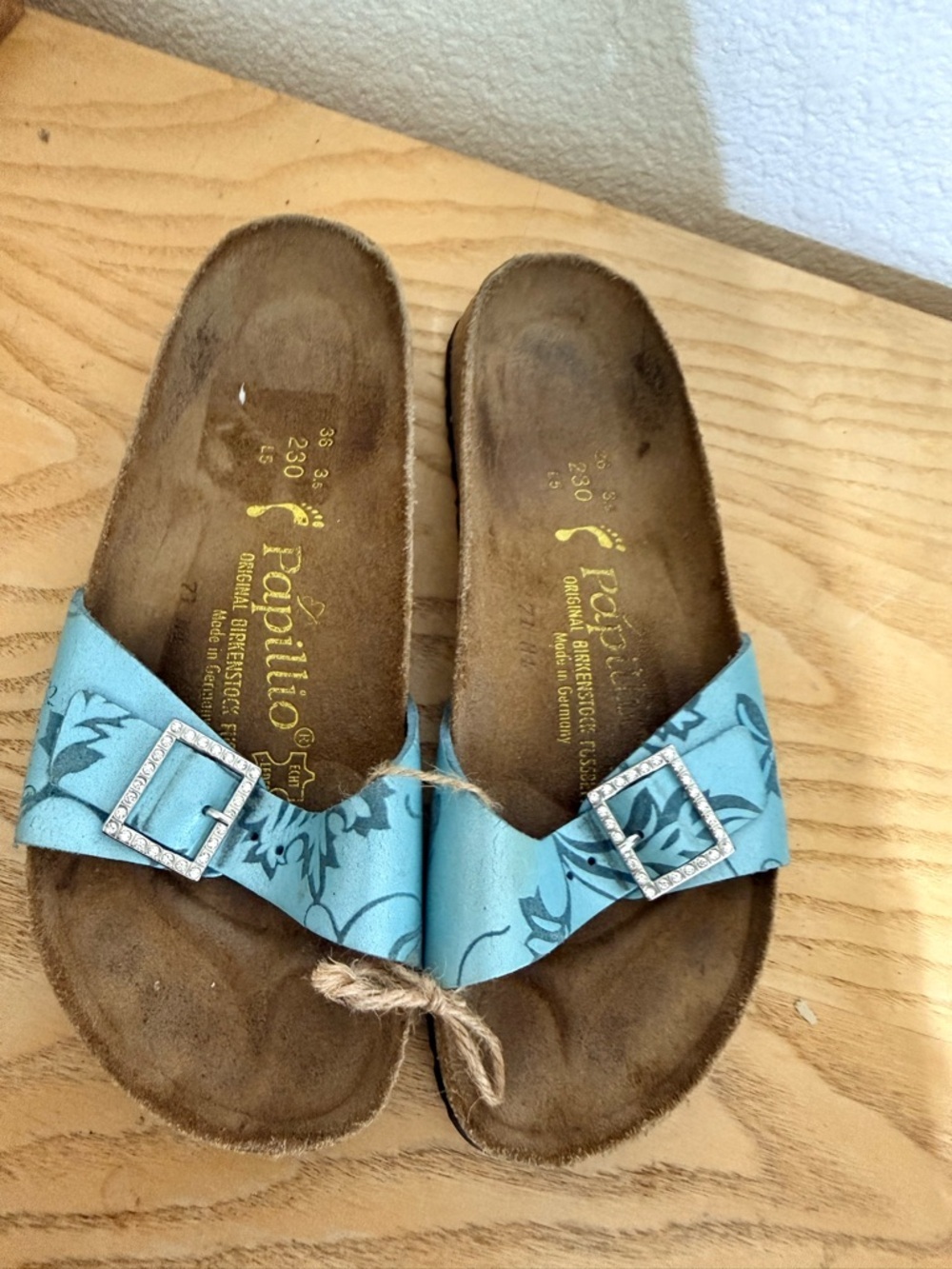 Birkenstock Papillio Turquoise Floral Buckle Sandals